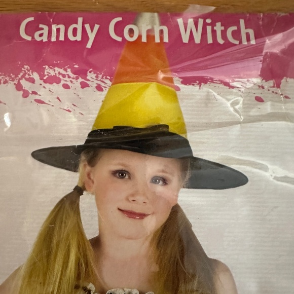 Candy Corn Witch Costume Girls Size Large Size 12-14 Halloween Costume - Picture 3 of 13